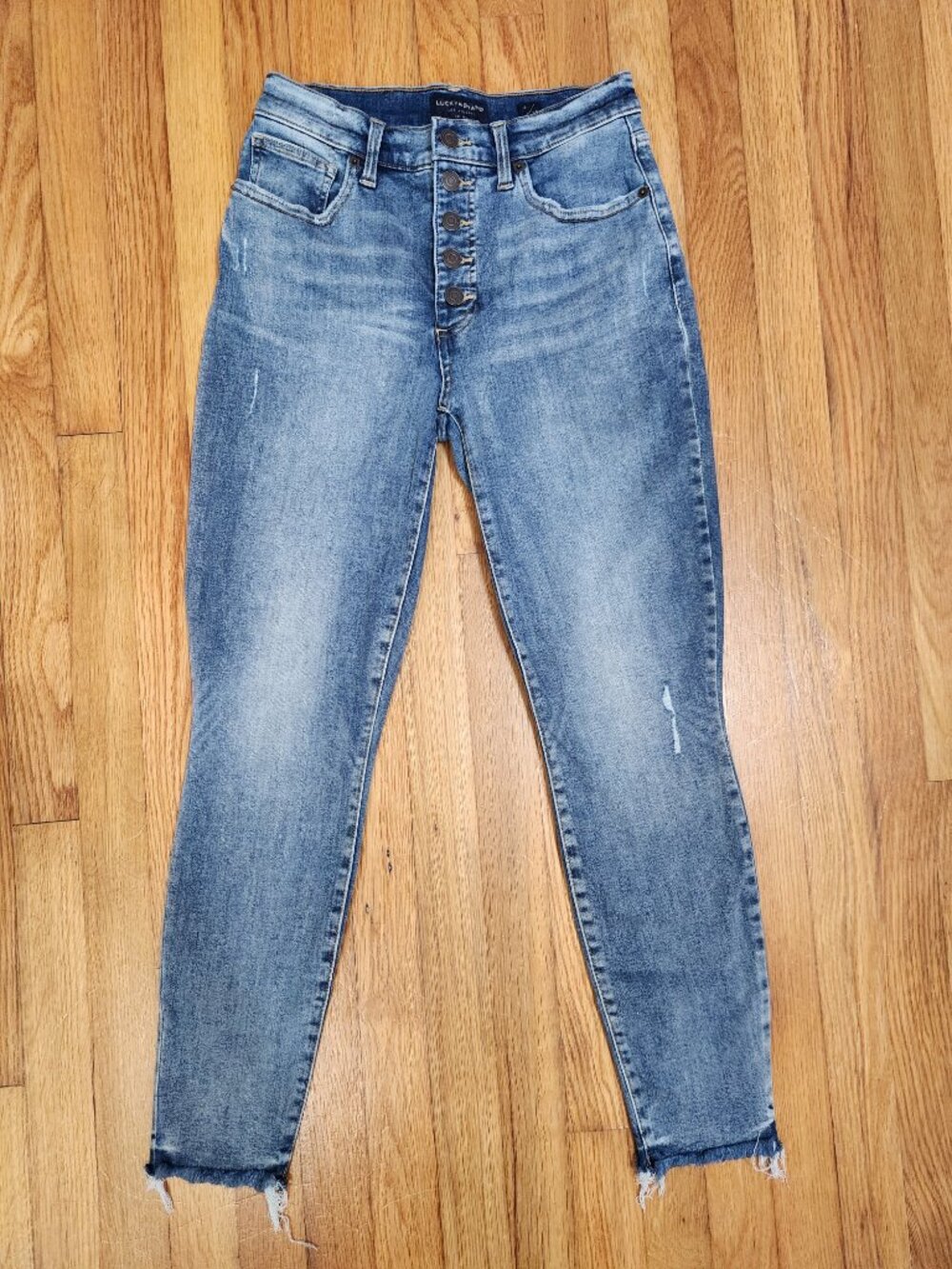Lucky Brand Bridgette High Rise Skinny Jeans Button Fly Size 6/28